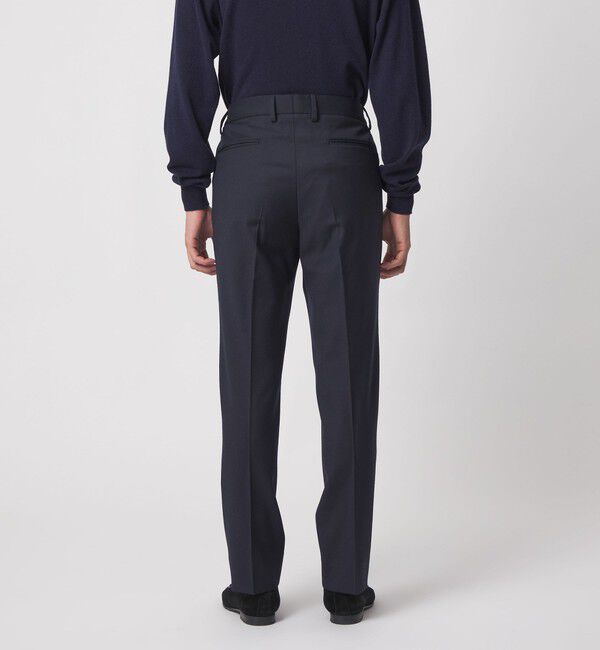 UNITED ARROWS「スリムテーパード サイドシャーリング 1プリーツ スラックス ストレッチ 防しわ」|スラックス|