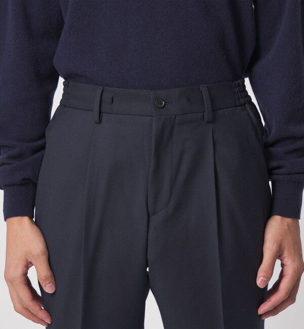 UNITED ARROWS「スリムテーパード サイドシャーリング 1プリーツ スラックス ストレッチ 防しわ」|スラックス|