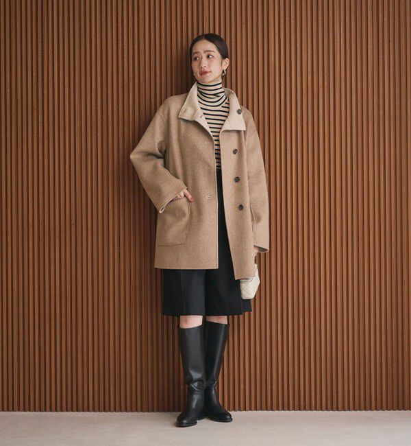 UNITED ARROWS「バイカラー リバー Aライン コート」|その他|