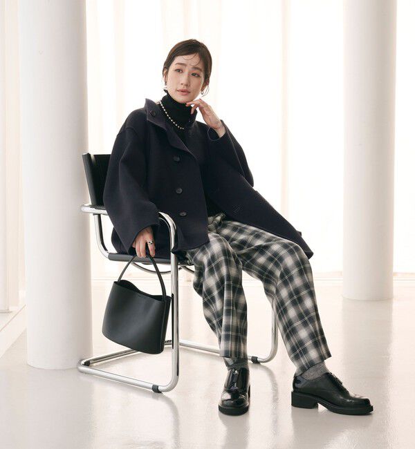 UNITED ARROWS「バイカラー リバー Aライン コート」|その他|