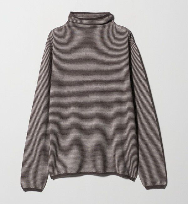 UNITED ARROWS「＜Camoshita＞ボーダー ハイネック ロングスリーブ ニット」|ニット・セーター|BEIGE
