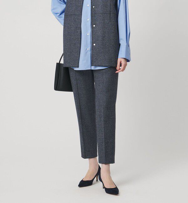 UNITED ARROWS「MOKU ３カラー ツイードライク スリムパンツ」|スラックス|NAVY