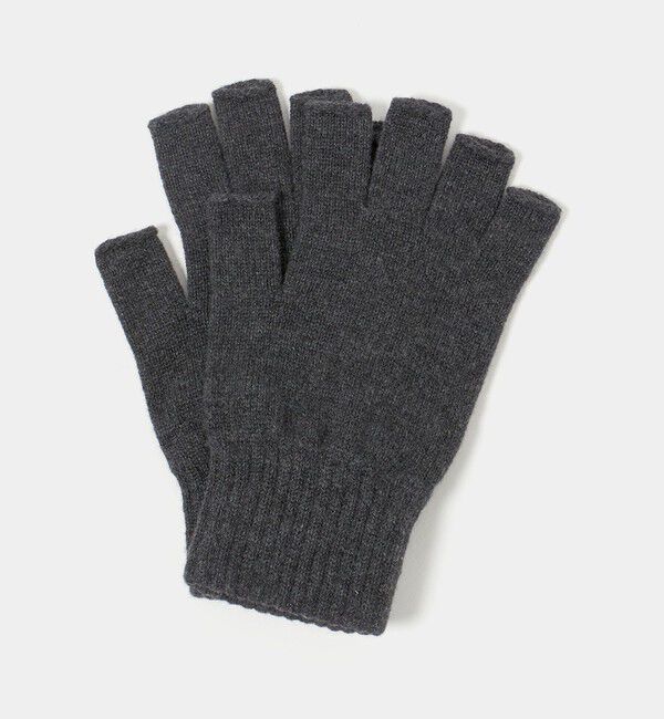 UNITED ARROWS「【別注】＜Johnstons of Elgin＞フィンガーレス ニットグローブ」|手袋|DK.GRAY