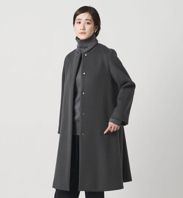 UNITED ARROWS「Aライン ミドルコート」|ノーカラーコート|