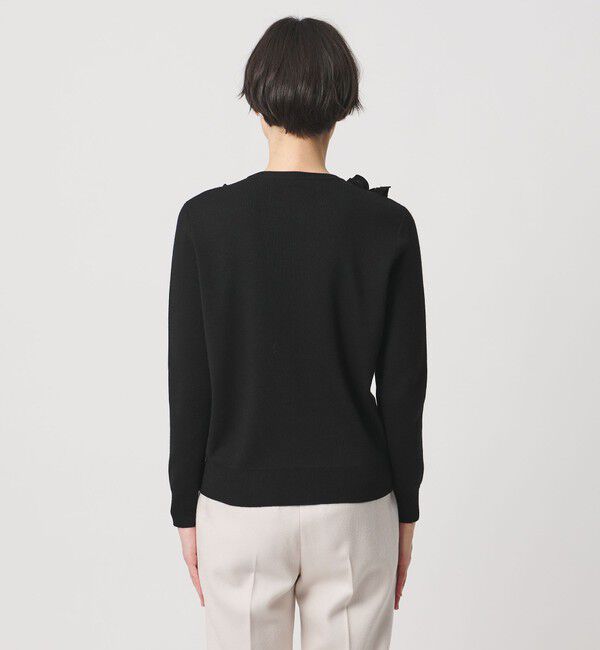 UNITED ARROWS「フリル ビジュー ニット」|ニット・セーター|