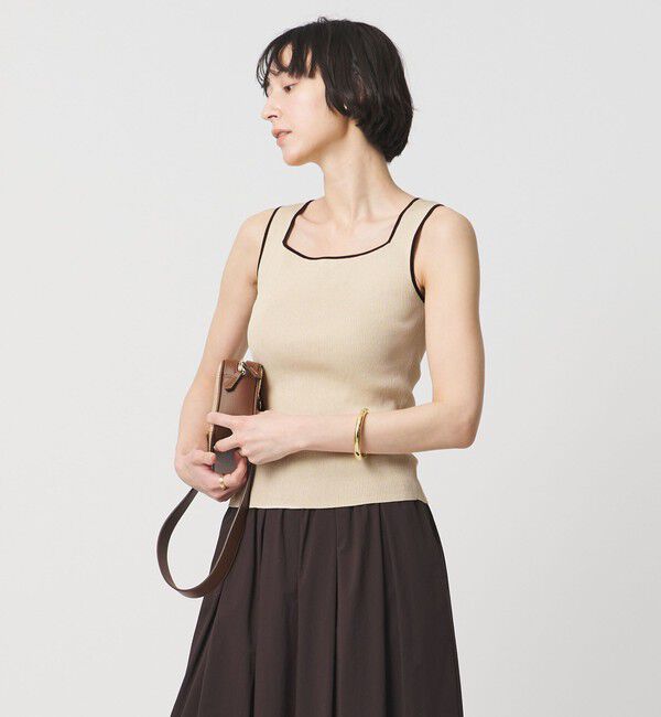 UNITED ARROWS「リブ スクエア キャミソールニット ‐ウォッシャブル‐」|タンクトップ|