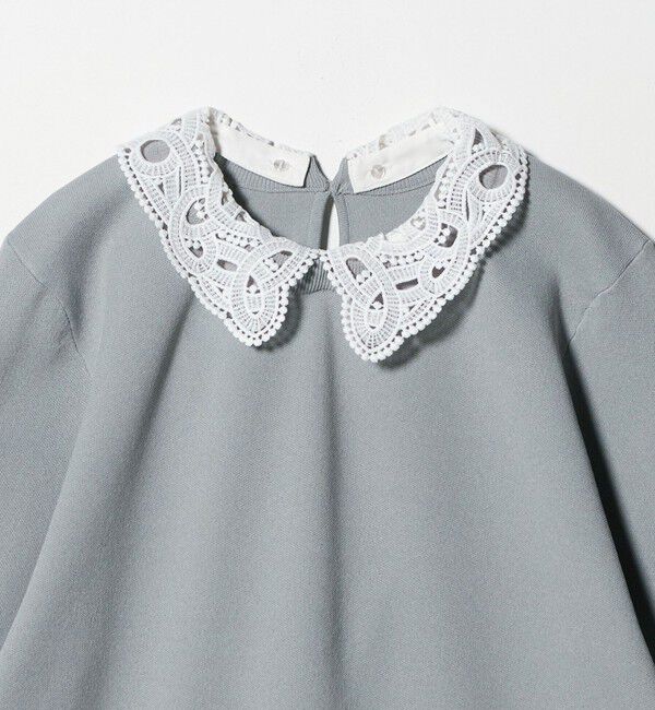 UNITED ARROWS green label relaxing「襟レース 2WAY 5分袖 プルオーバー ニット  -ウォッシャブル-」|ニット・セーター|