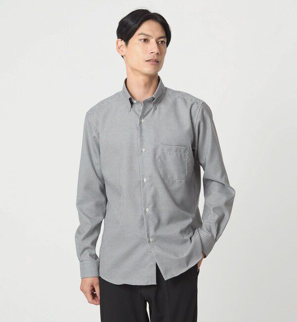 UNITED ARROWS green label relaxing「エブリット コットンオックス ギンガムチェック スナップ ボタンダウン シャツ -イージーアイロン-」|シャツ・ブラウス|BLACK