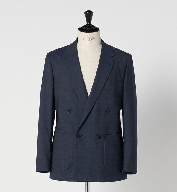 UNITED ARROWS green label relaxing「A+ デニムライク ダブルブレスト 4B スタンダード ジャケット -ウォッシャブル・ストレッチ-」|テーラードジャケット|