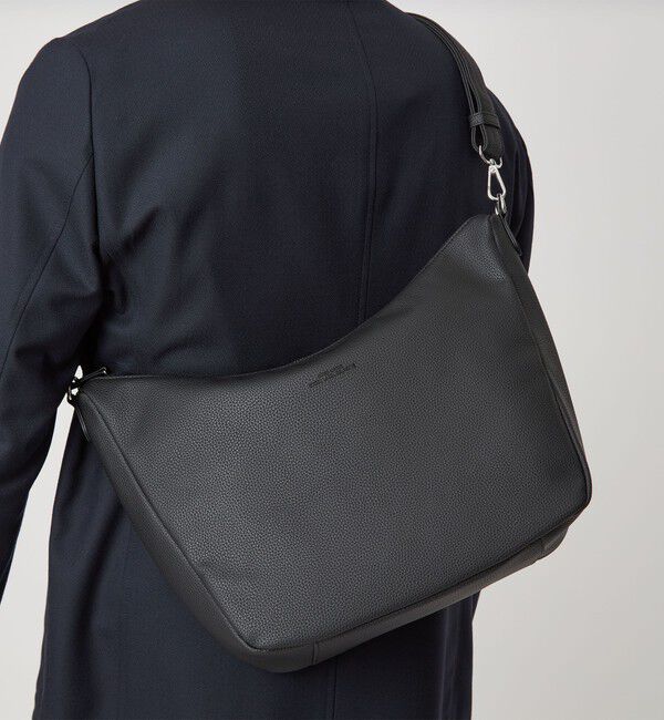 UNITED ARROWS green label relaxing「シボ レザーライク 2WAY ショルダーバッグ」|ショルダー・メッセンジャー|BLACK