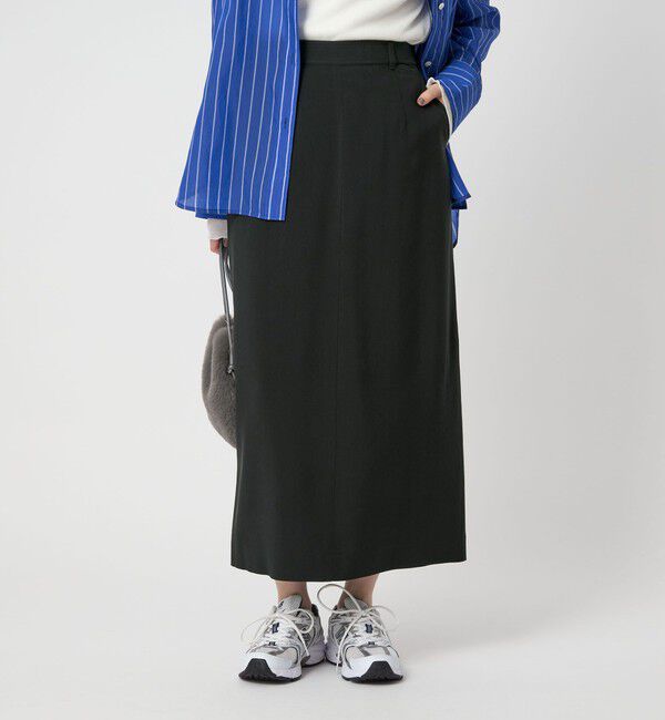 UNITED ARROWS green label relaxing「パウダリー ナロー スカート」|タイト|BLACK