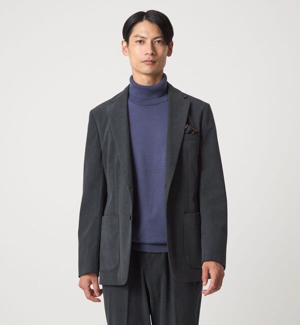 UNITED ARROWS green label relaxing「A+ コーデュロイ 2B スタンダード 2P ジャケット -ウォッシャブル、ストレッチ-」|テーラードジャケット|DK.GRAY