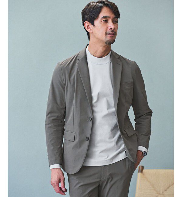 UNITED ARROWS green label relaxing「【WEB限定】JUST fit クリーン カノコ モックネック 長袖 Tシャツ -抗菌-」|Tシャツ・カットソー|