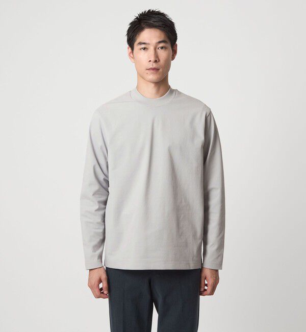 UNITED ARROWS green label relaxing「【WEB限定】JUST fit クリーン カノコ モックネック 長袖 Tシャツ -抗菌-」|Tシャツ・カットソー|