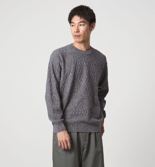 UNITED ARROWS green label relaxing「ジグザグ ミックス クルーネック ニット」|ニット・セーター|DK.BROWN