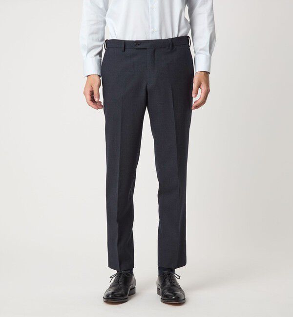 UNITED ARROWS green label relaxing「A+ TWPU バーズアイ スリム アジャスター スラックス -ウォッシャブル・ストレッチ-」|スラックス|