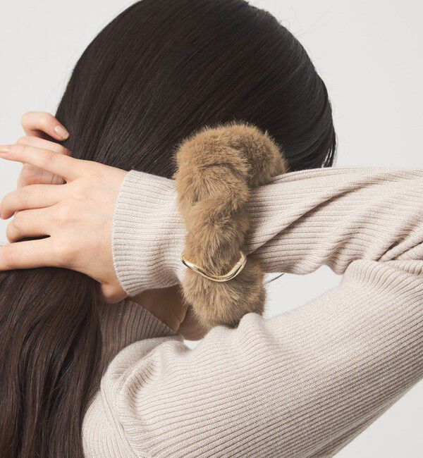 UNITED ARROWS green label relaxing「フェイクファー メタルリング シュシュ」|ヘアゴム・シュシュ|