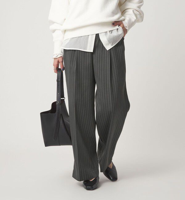 UNITED ARROWS green label relaxing「フィブリル ワイド パンツ」|スラックス|MD.GRAY