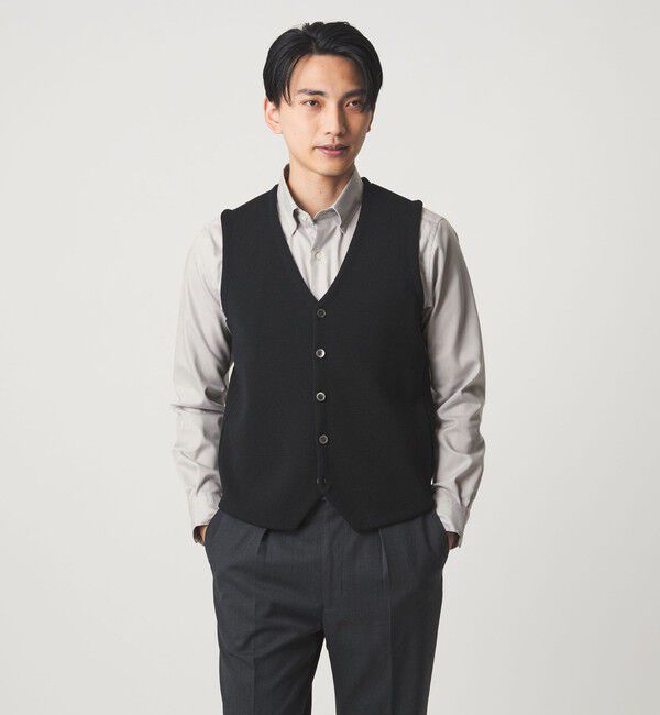 UNITED ARROWS green label relaxing「エブリット Cブラッシュド ヘリンボーン スナップ ボタンダウン シャツ -イージーアイロン・抗菌-」|シャツ・ブラウス|