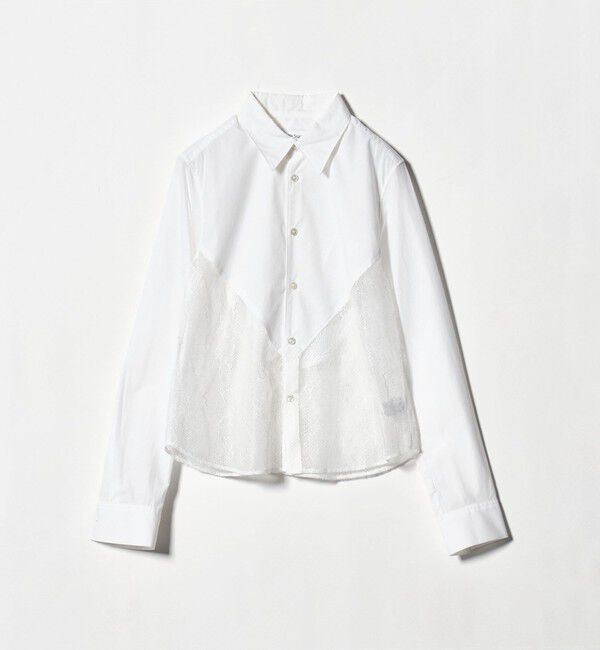 ATTISESSION「＜ATTISESSION＞レース ドッキング シャツ」|シャツ・ブラウス|