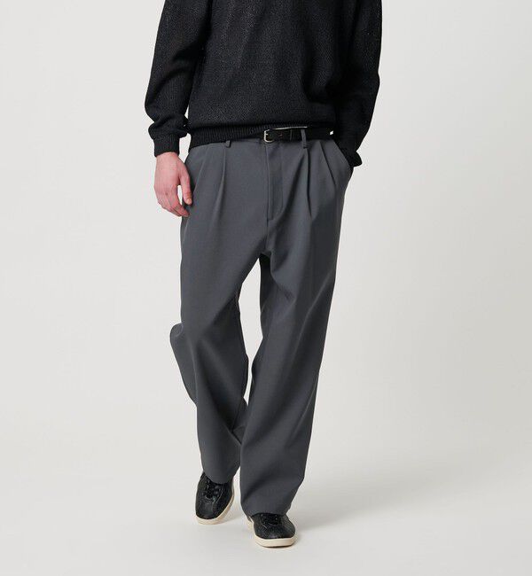BEAUTY&YOUTH UNITED ARROWS「エアロ ツイル 2プリーツ スラックス NO.9」|チノ|DK.GRAY