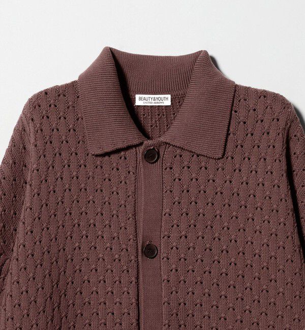 BEAUTY&YOUTH UNITED ARROWS「オブリック パターン ポロジャケット」|カーディガン|