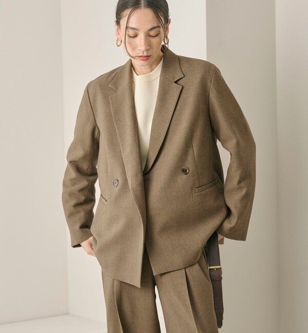 BEAUTY&YOUTH UNITED ARROWS「【WEB限定 Wardrobe DAILY MINIMAL】ウールライク メランジダブルジャケット ウォッシャブル」|テーラードジャケット|