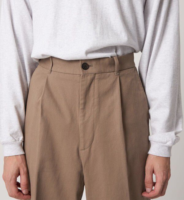 STEVEN ALAN「＜Steven Alan＞ ブラッシュド コットン アウト ワンプリーツ スラックス」|チノ|