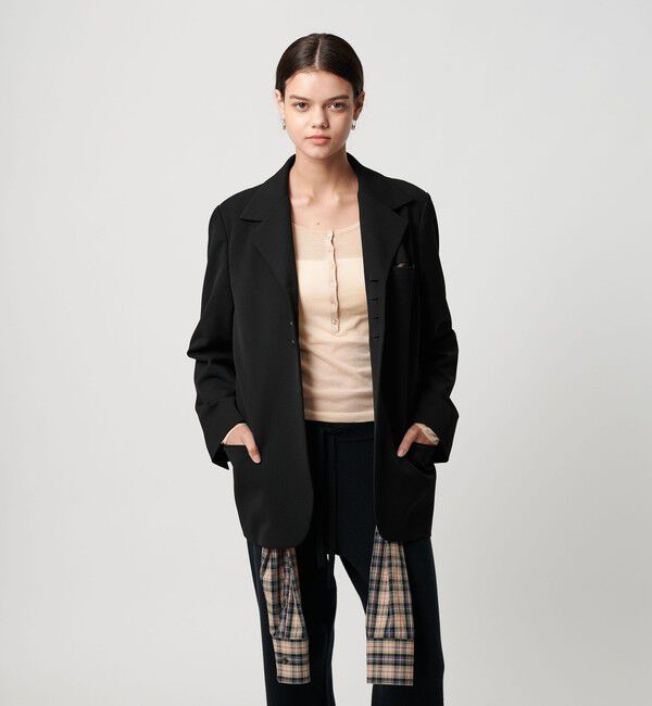 ATTISESSION「＜ATTISESSION＞タイ シャツスリーブ ジャケット 2WAY」|テーラードジャケット|