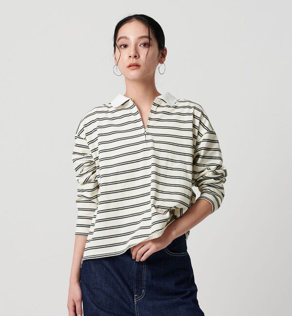 BEAUTY&YOUTH UNITED ARROWS「【WEB限定】マルチボーダー ハーフジッププルオーバー」|Tシャツ・カットソー|