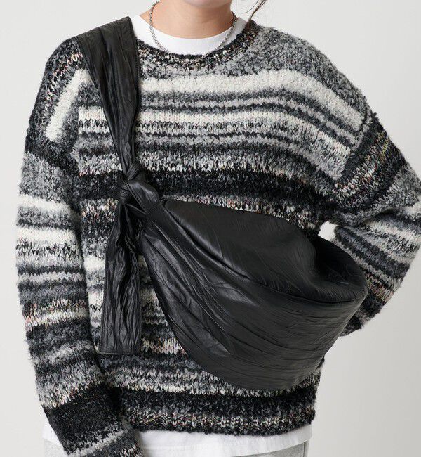 BEAUTY&YOUTH UNITED ARROWS「レザーライク ギャザー ショルダーバッグ」|ショルダー・メッセンジャー|BLACK