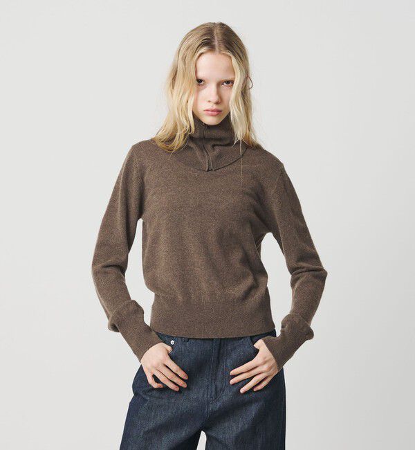 ATTISESSION「＜ATTISESSION＞ウールカシミヤ クルーネックニット＆ネックウォーマー」|ニット・セーター|