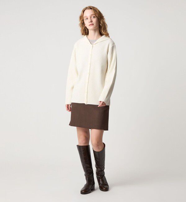 STEVEN ALAN「＜Steven Alan＞ウール リブ セーラーカラー カーディガン」|カーディガン|