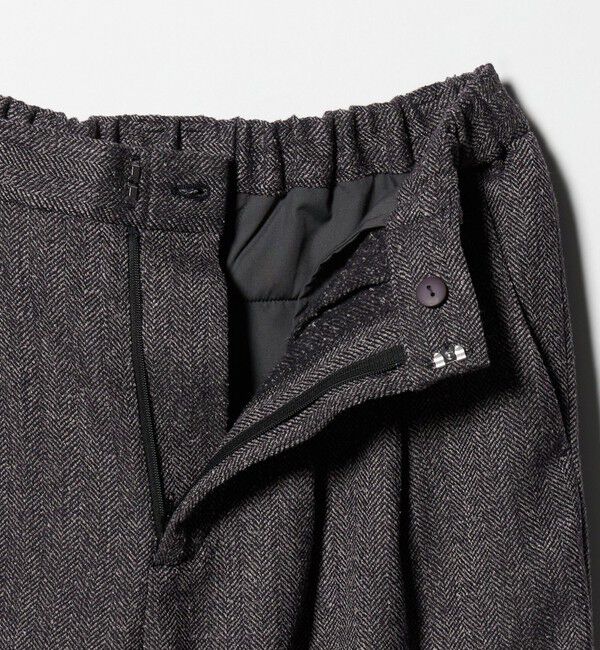 BEAUTY&YOUTH UNITED ARROWS「【WEB限定】裏起毛ヘリンボーン タックワイドパンツ ウォッシャブル」|チノ|