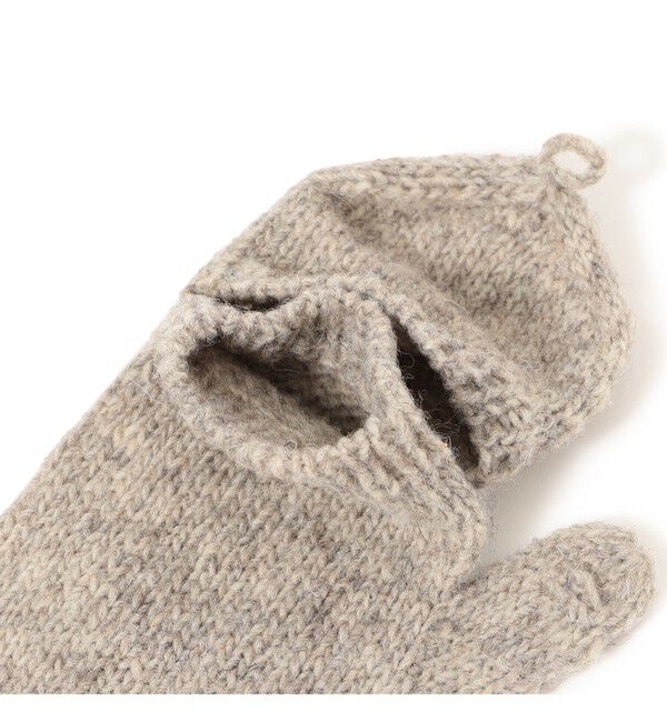 BEAMSBOY「手編み フラワー刺繍 ミトン」|手袋|