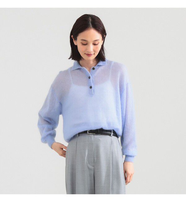 Demi-Luxe BEAMS 「【別注】BATONER / シアー モヘヤ ポロニット」|ニット・セーター|別注LIGHT_PURPLE