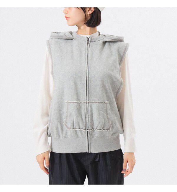 BEAMSBOY「スウェット フルジップ パーカー ノースリーブ」|ベスト・ジレ|