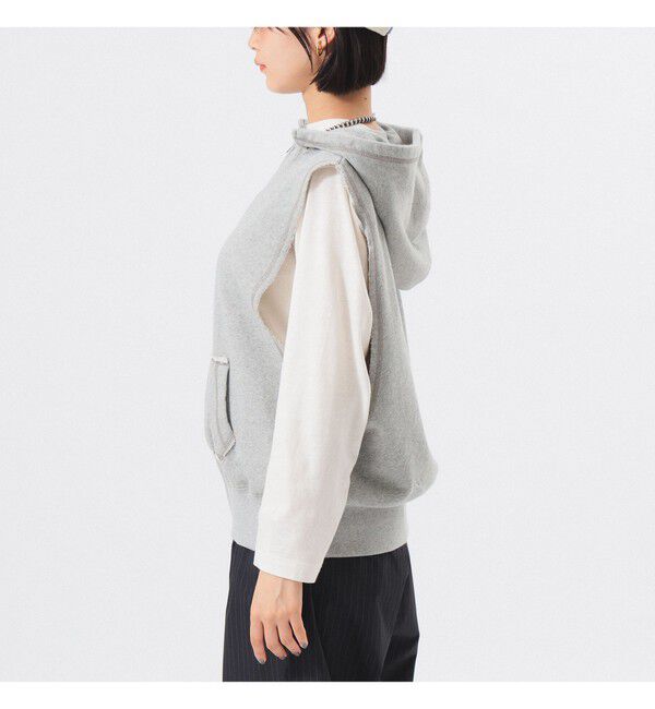 BEAMSBOY「スウェット フルジップ パーカー ノースリーブ」|ベスト・ジレ|