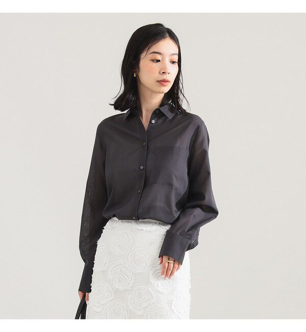 Demi-Luxe BEAMS 「ポリエステル ウール トロピカル シアー シャツ」|シャツ・ブラウス|