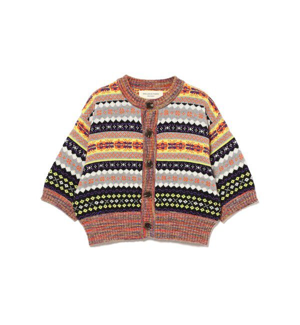 BEAMSBOY「フェアアイル 5分袖 カーディガン」|ベスト・ジレ|