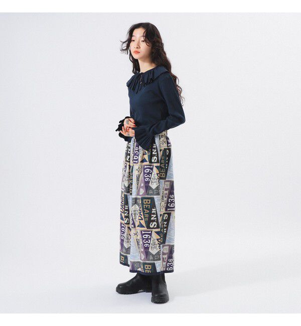 BEAMSBOY「リブ フリル ギャザー ロングスリーブ」|Tシャツ・カットソー|