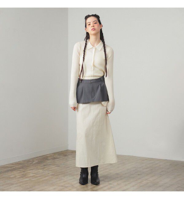 Ray BEAMS 「異素材 レイヤード スカート」|スカート|