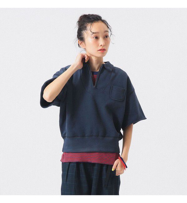 BEAMSBOY「ハーフジップ ショートスリーブ スウェット」|スウェット・ジャージ|NAVY