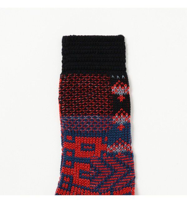 BEAMS「マルチカラー リンクス ジャカード クルーソックス」|ソックス|