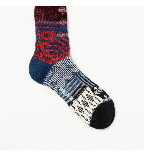 BEAMS「マルチカラー リンクス ジャカード クルーソックス」|ソックス|