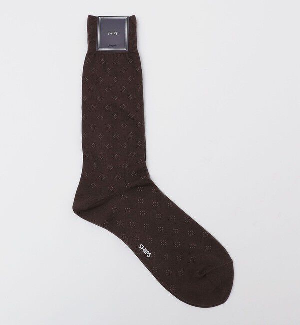 SHIPS「SHIPS: シャドー コモン コットン ドレス ソックス」|ソックス|ダークブラウン