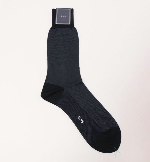 SHIPS「SHIPS: マイクロ ボーダー カラー ソックス」|ソックス|ネイビー