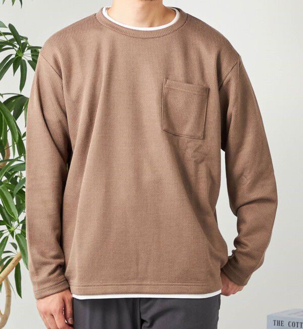 SHIPS any「SHIPS any: パールワッフル フェイクレイヤード Tシャツ (ロンT)◇」|Tシャツ・カットソー|