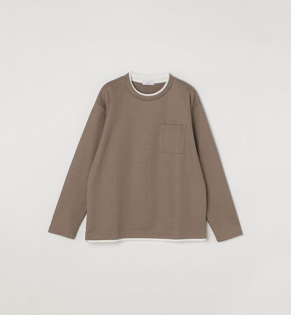 SHIPS any「SHIPS any: パールワッフル フェイクレイヤード Tシャツ (ロンT)◇」|Tシャツ・カットソー|