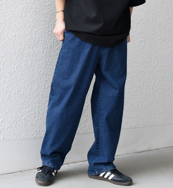 SHIPS any「SHIPS any: ベターコットン 1タック ストレッチ イージー バギー デニム パンツ◇」|デニム|